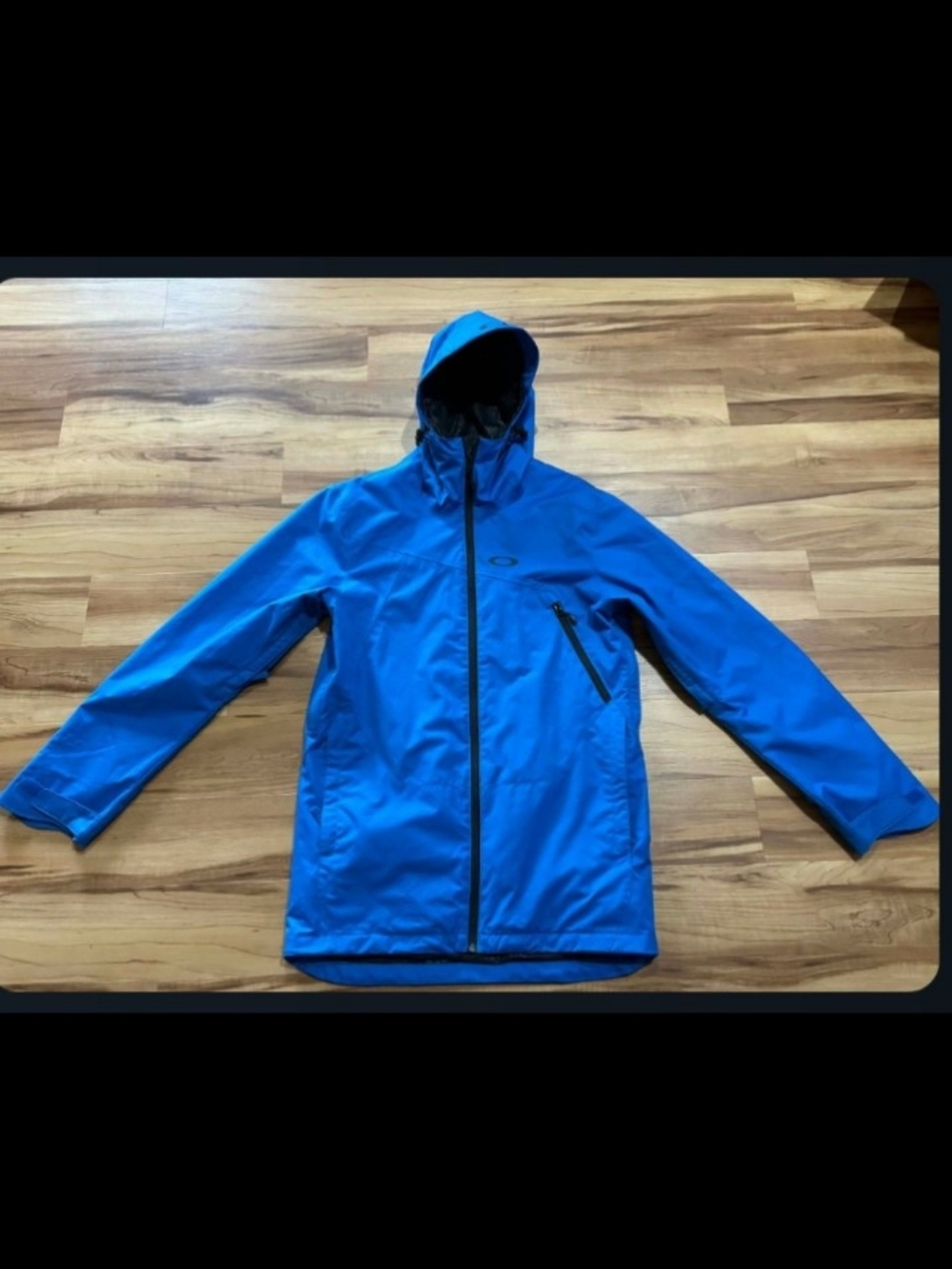 Oakley Blue Hooded Waterproof Jacket for Men